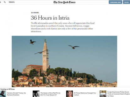 New York Times vodič kroz Istru